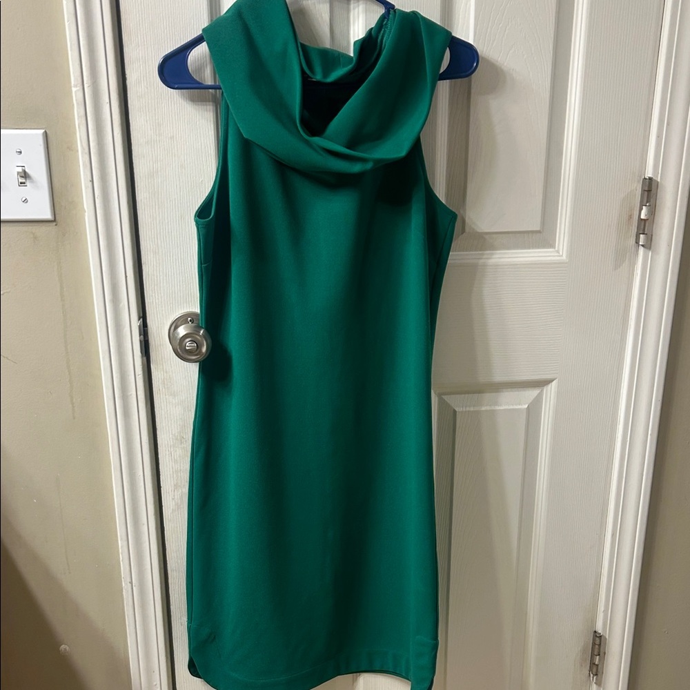 Daniel Cremieux Vibrant Green Cowl Neck Mini Dress